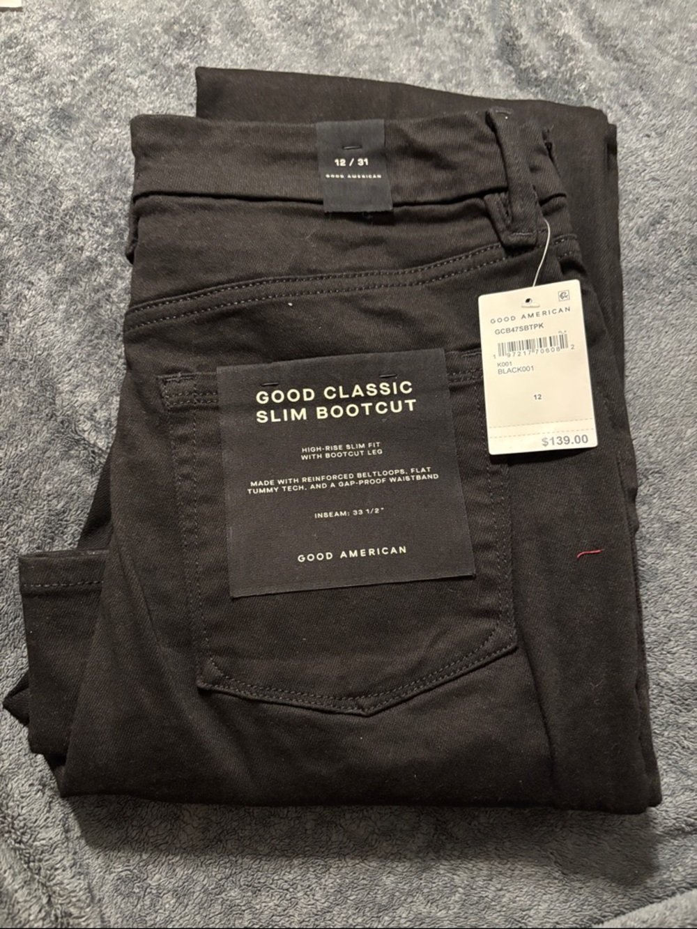 Good American Black Slim Bootcut Jeans